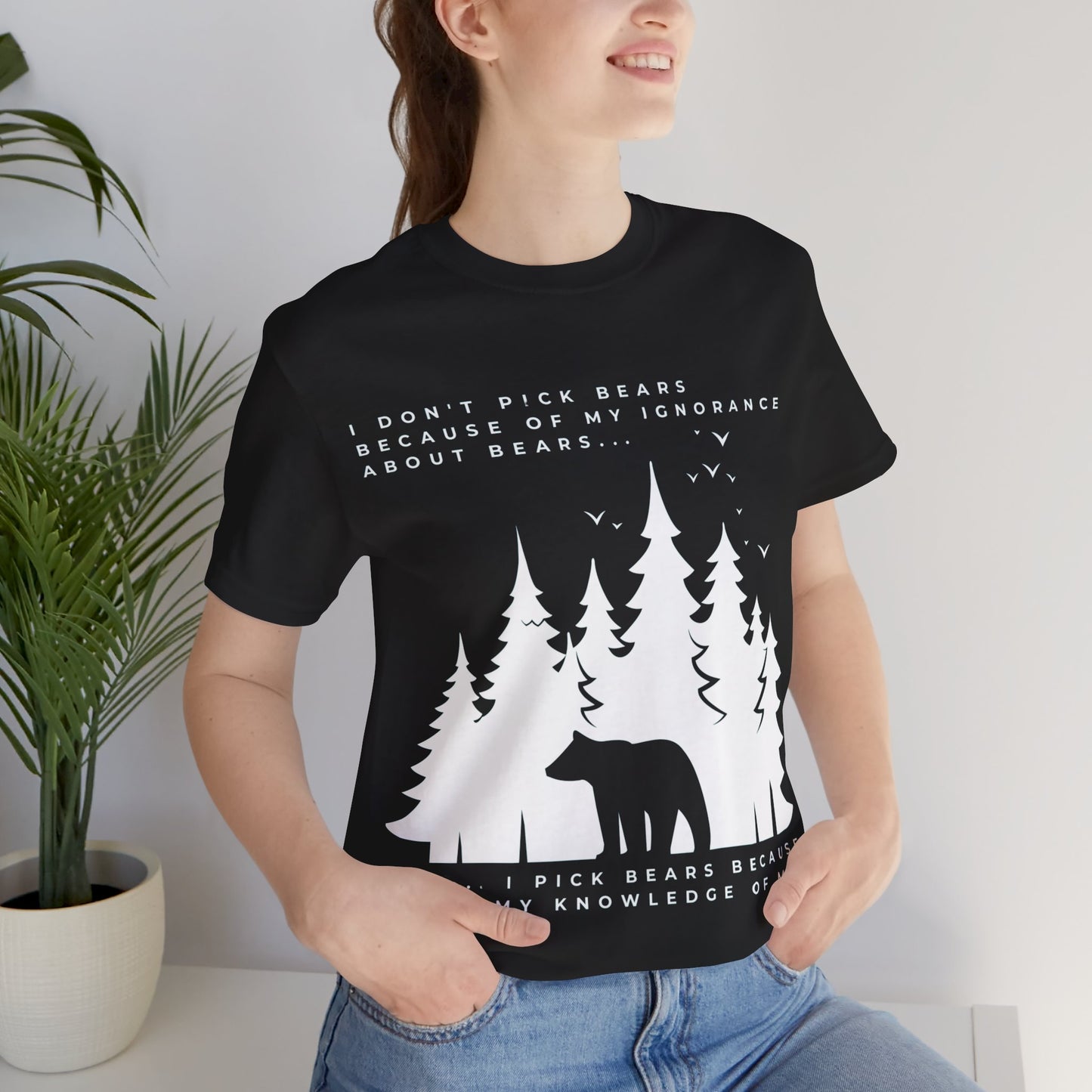 Women's Bear Quote Tee - White Graphic