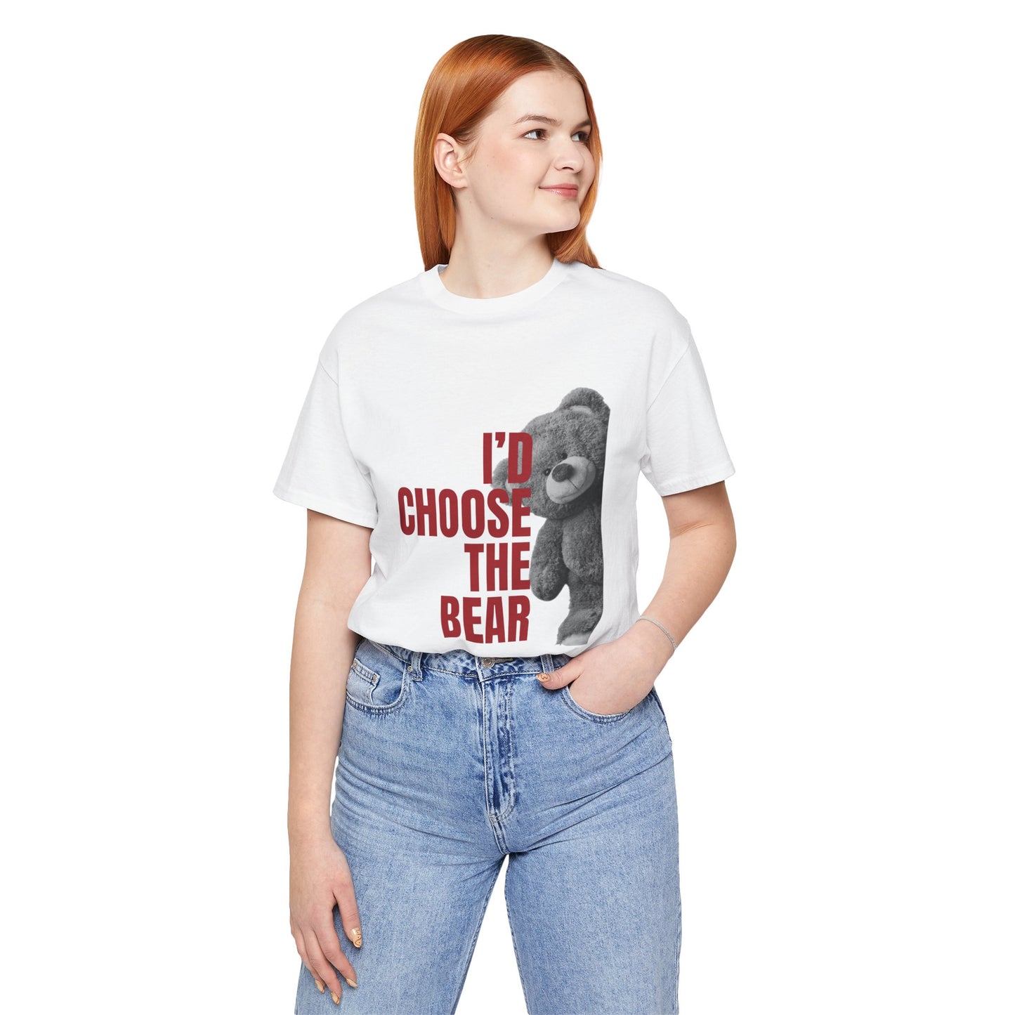 Women's Teddy Bear Tee - Red Writing