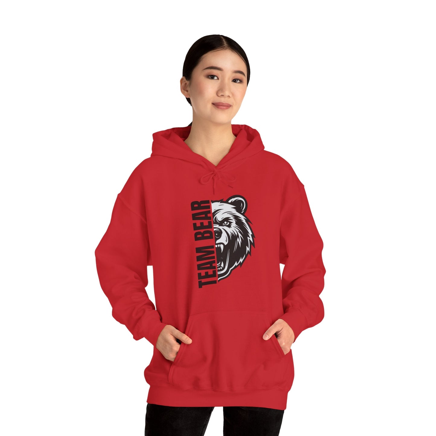 Women's "Team Bear" Hooded Sweatshirt - Black Lettering