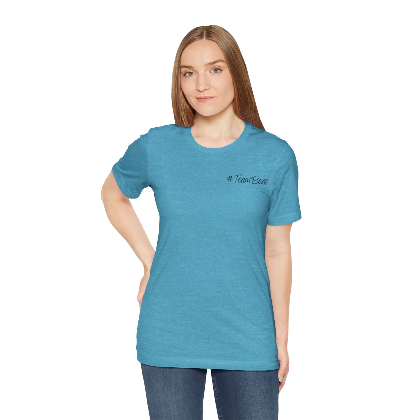 Women's Two-Sided Graphic "Team Bear" Tee - Black Graphics