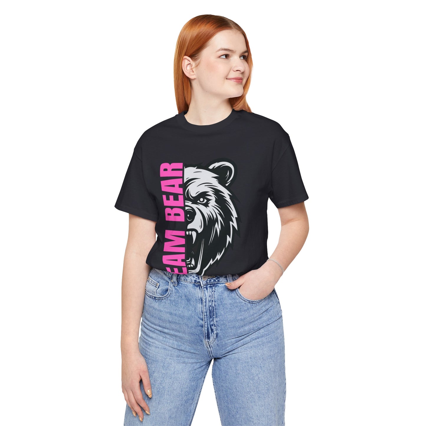 Women's "Team Bear" Tee - Pink Lettering
