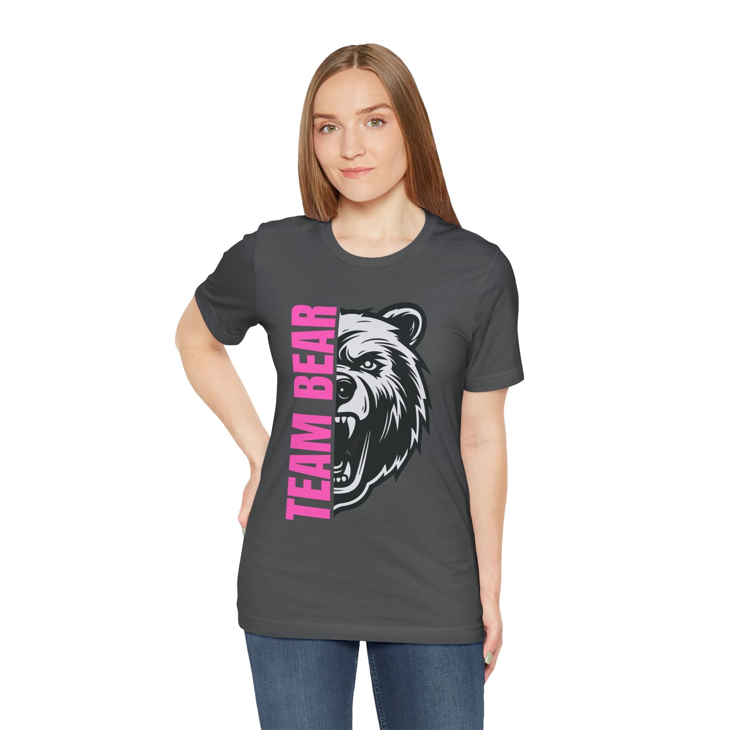 Women's "Team Bear" Tee - Pink Lettering