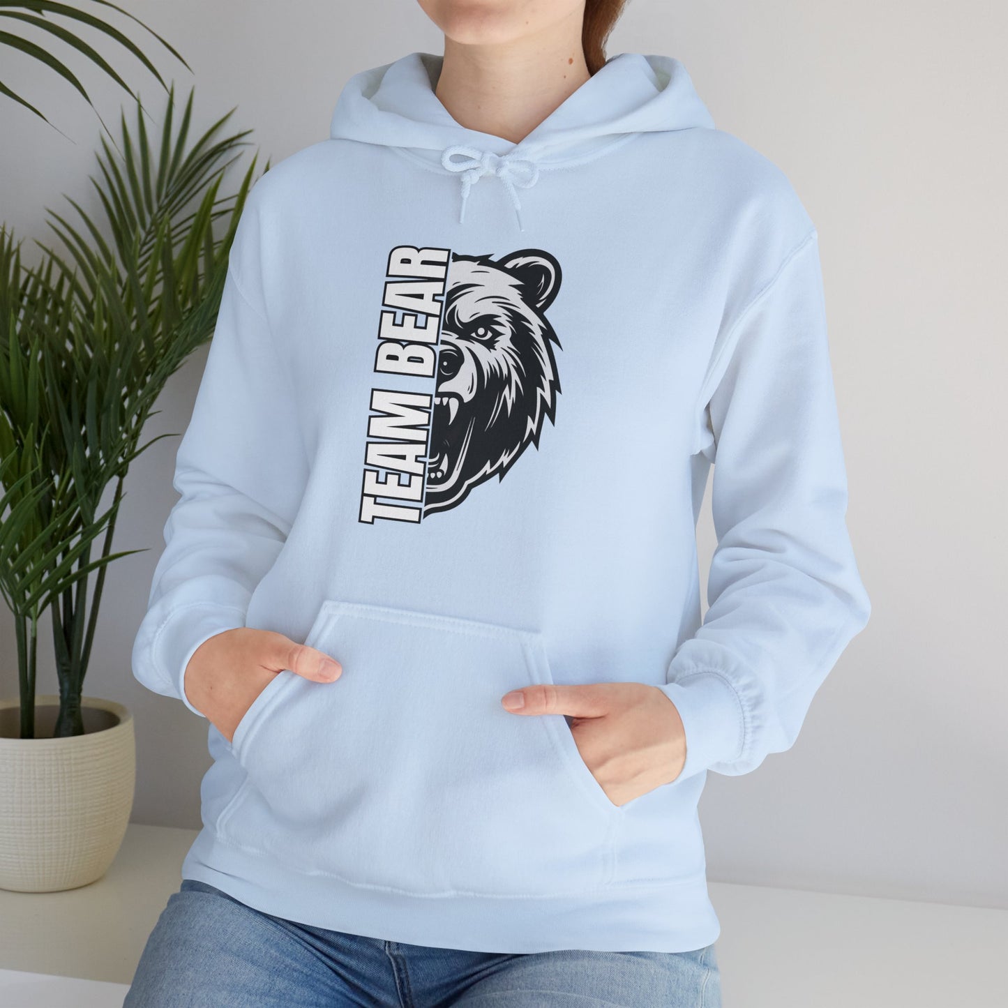Women's "Team Bear" Hooded Sweatshirt - White Lettering