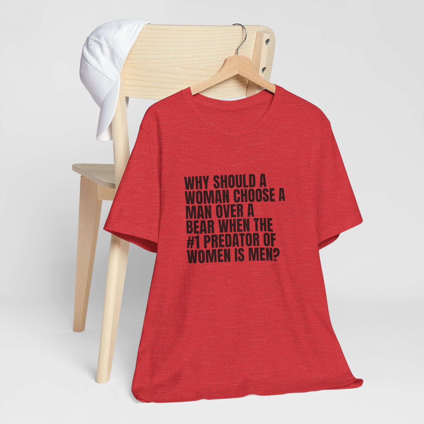 Women's Man v. Bear Tee - Black Writing