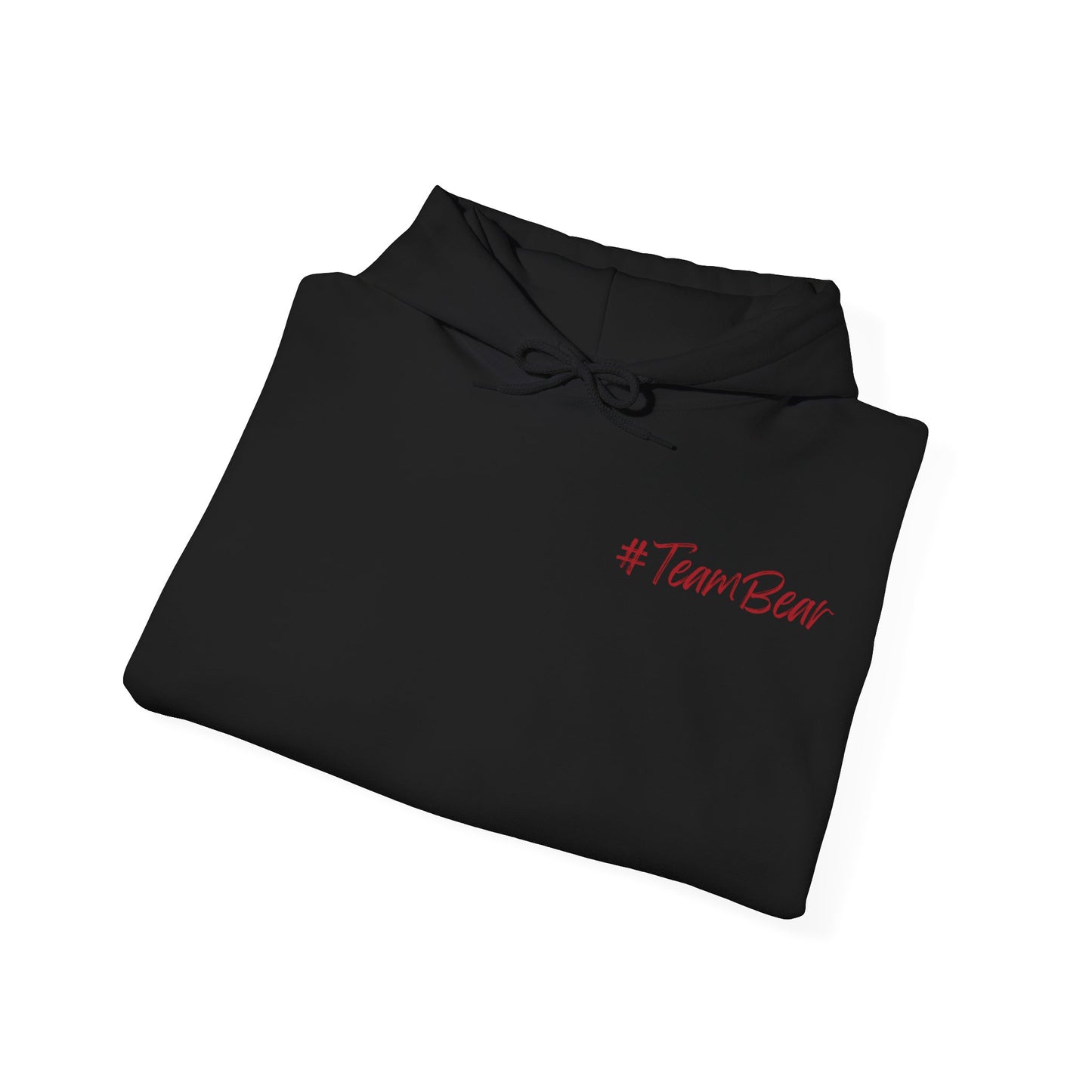 Women's Quote "Team Bear" Hooded Sweatshirt - Red and White Graphics