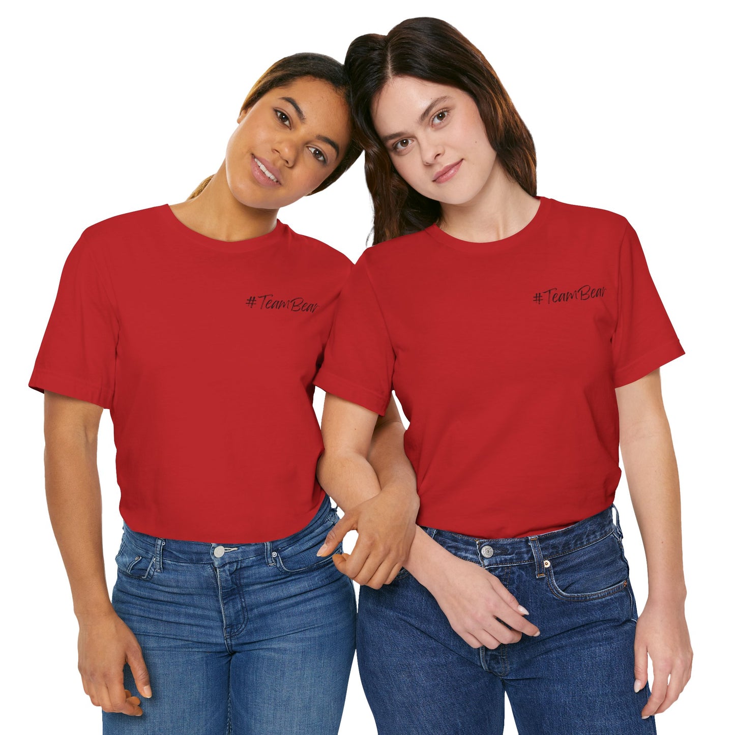 Women's Two-Sided Graphic "Team Bear" Tee - Black Graphics