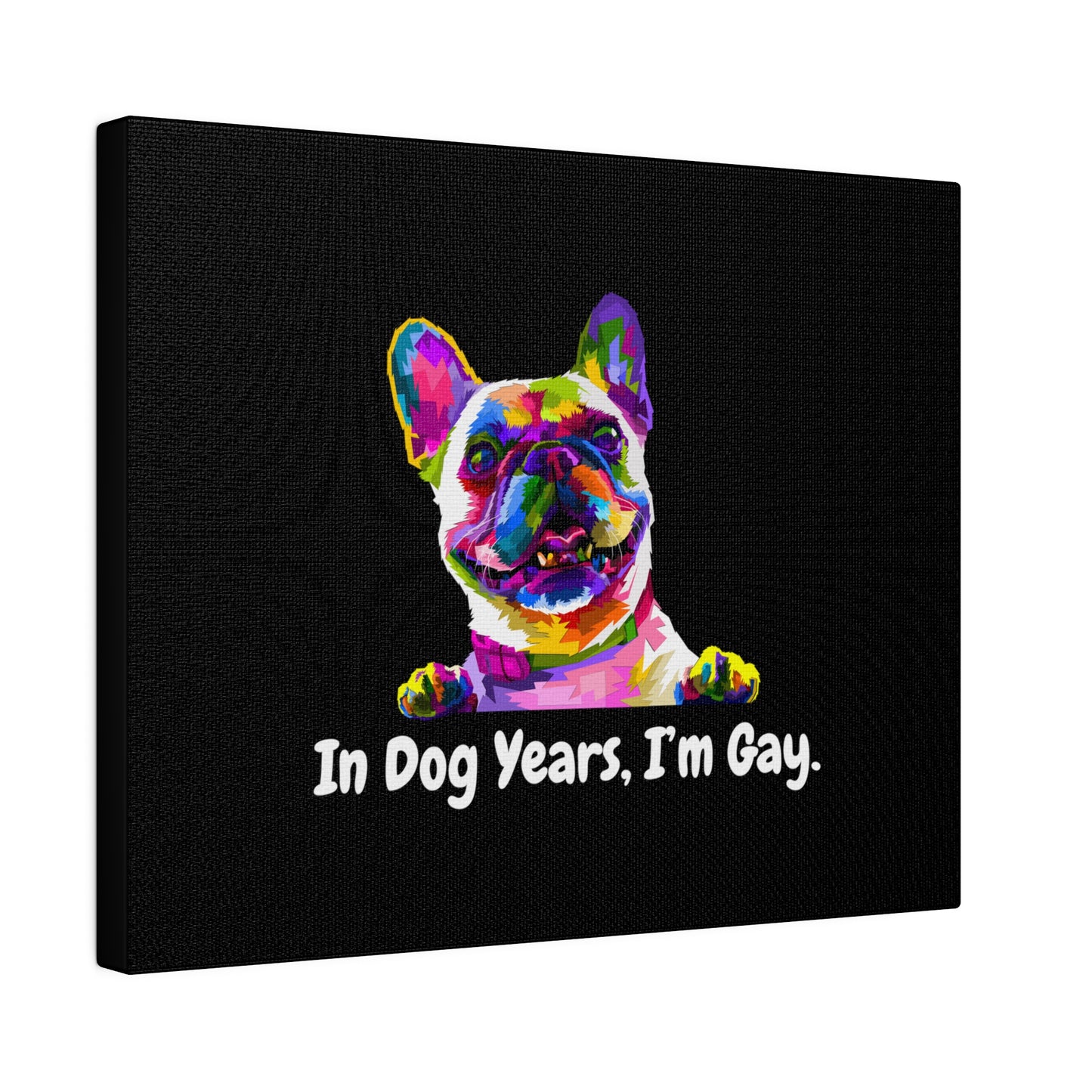 In Dog Years, I'm Gay - Matte Canvas, Stretched, 0.75"