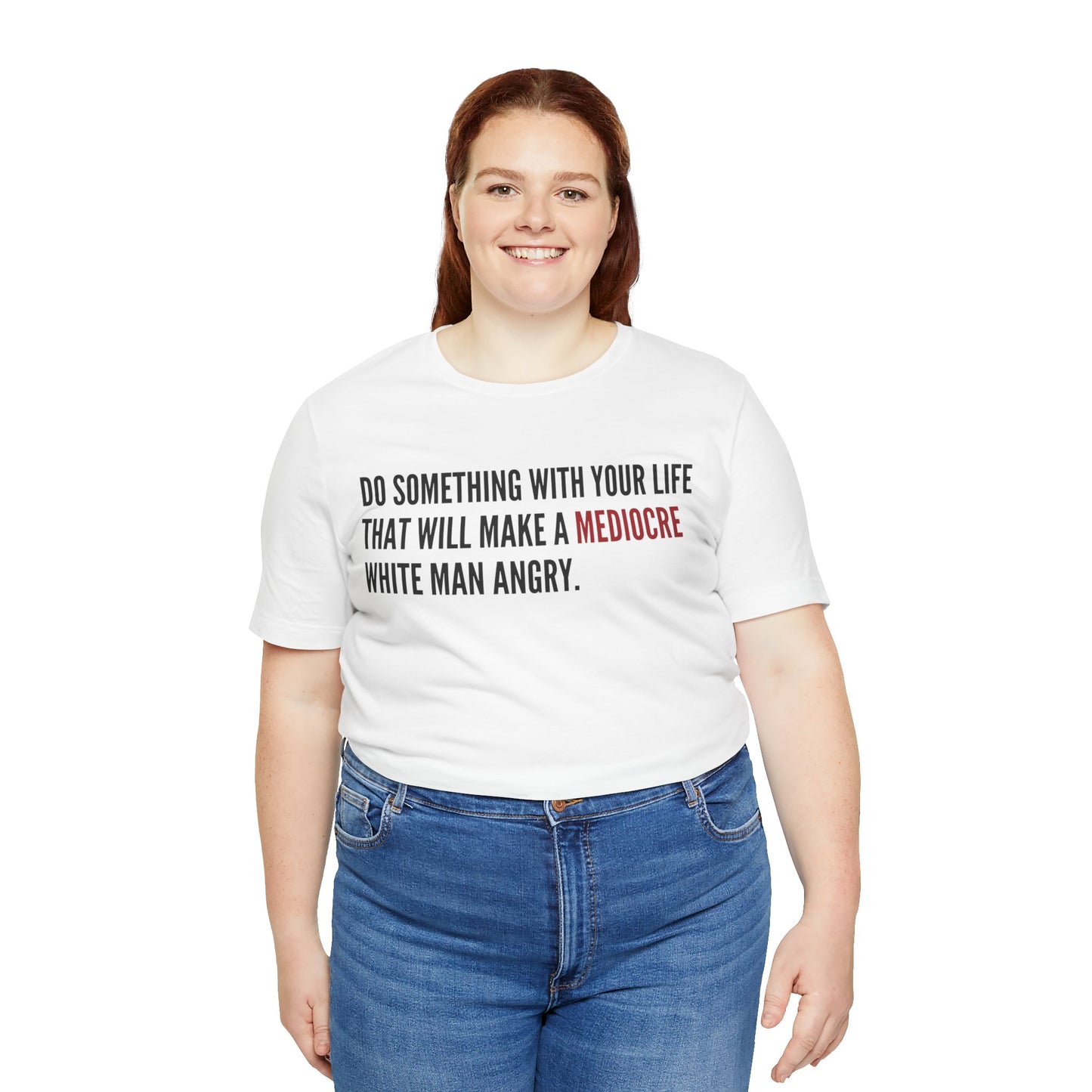 Women's Mediocre Man Short Sleeve Tee - Black Graphic