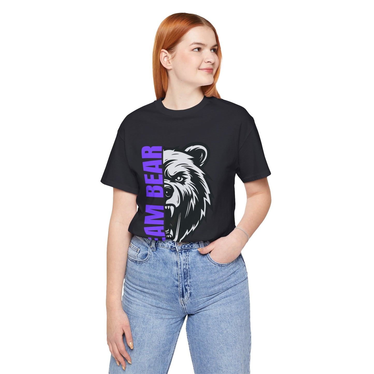 Women's "Team Bear" Tee - Purple Lettering