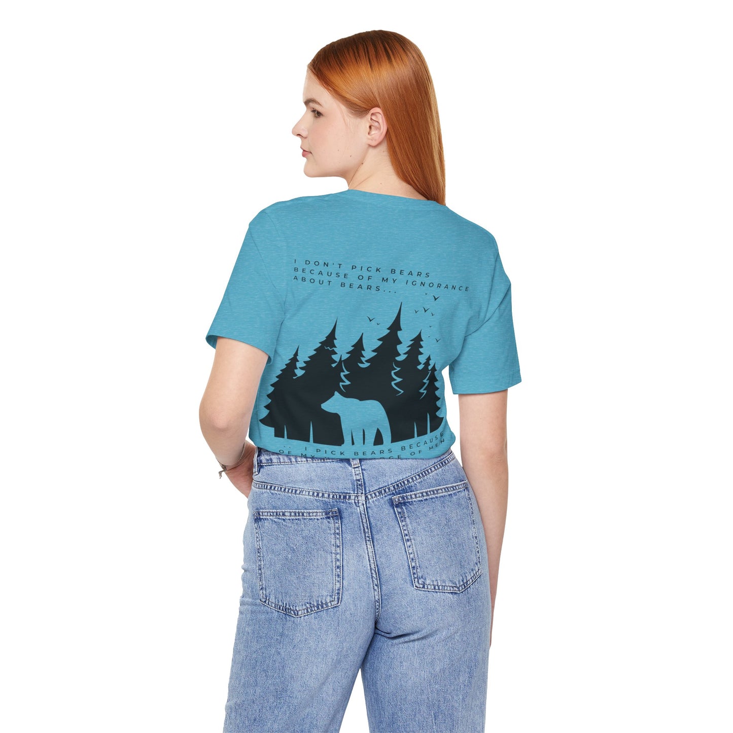 Women's Two-Sided Graphic "Team Bear" Tee - Black Graphics