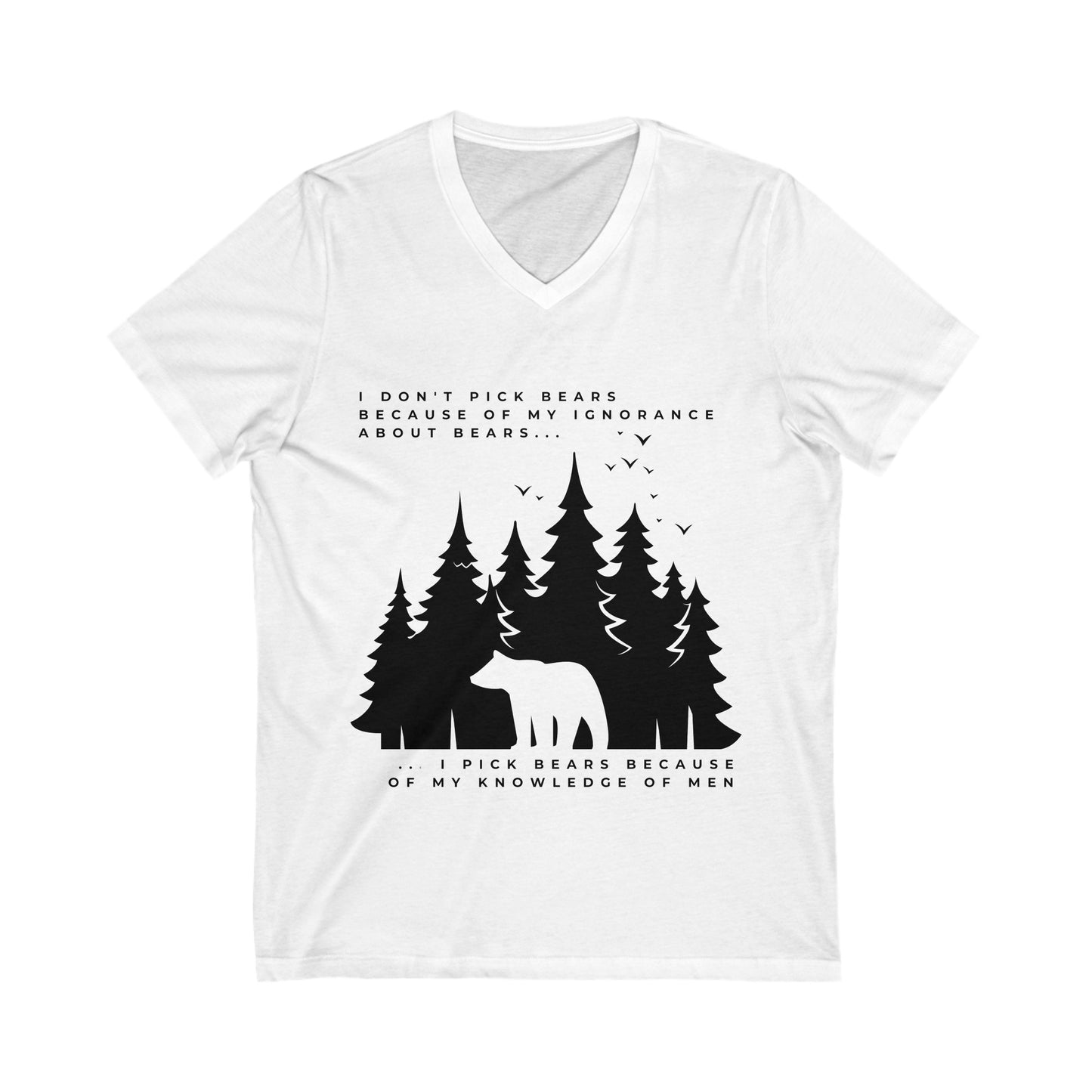 Women's Bear in Woods Short Sleeve V-Neck Tee