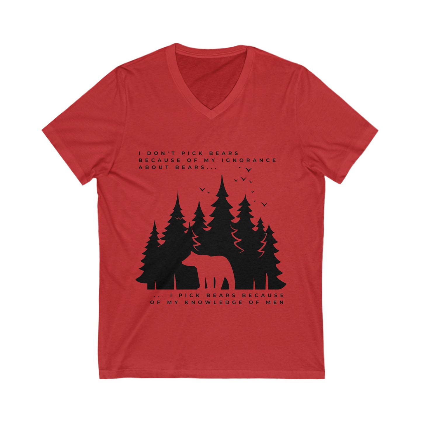 Women's Bear in Woods Short Sleeve V-Neck Tee
