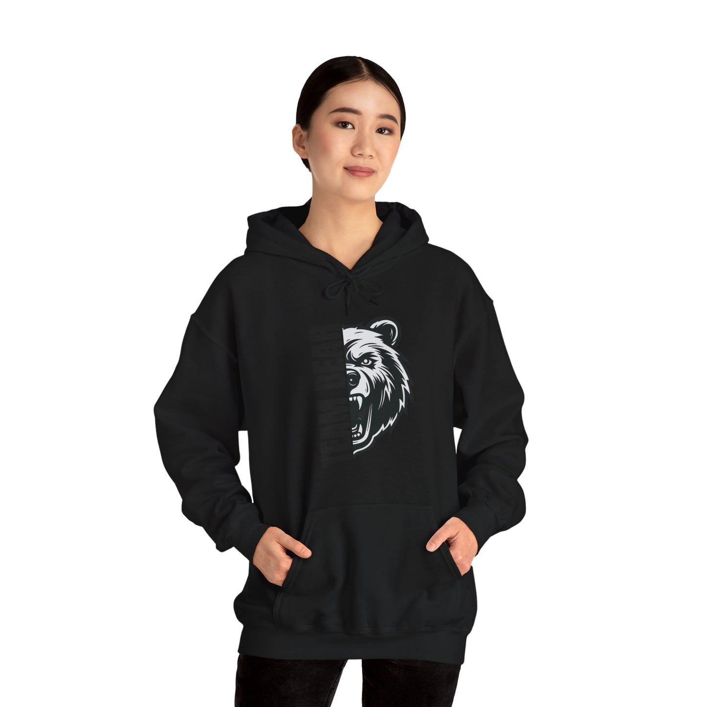 Women's "Team Bear" Hooded Sweatshirt - Black Lettering