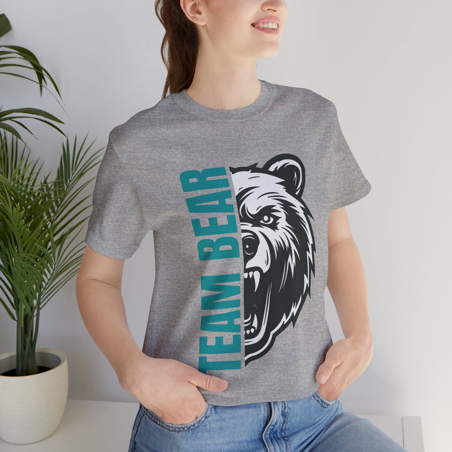 Women's "Team Bear" Tee - Teal Lettering