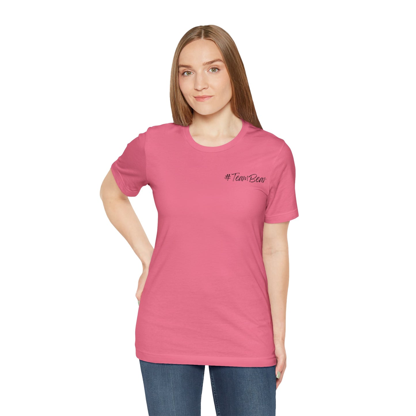 Women's Two-Sided Graphic "Team Bear" Tee - Black Graphics
