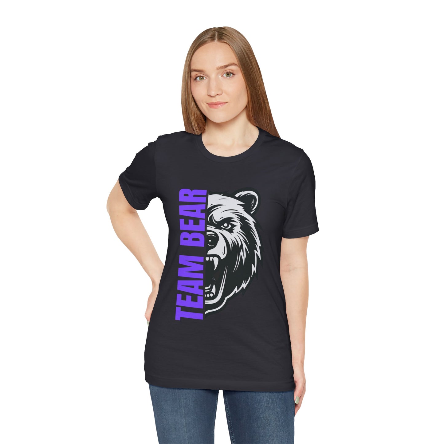 Women's "Team Bear" Tee - Purple Lettering