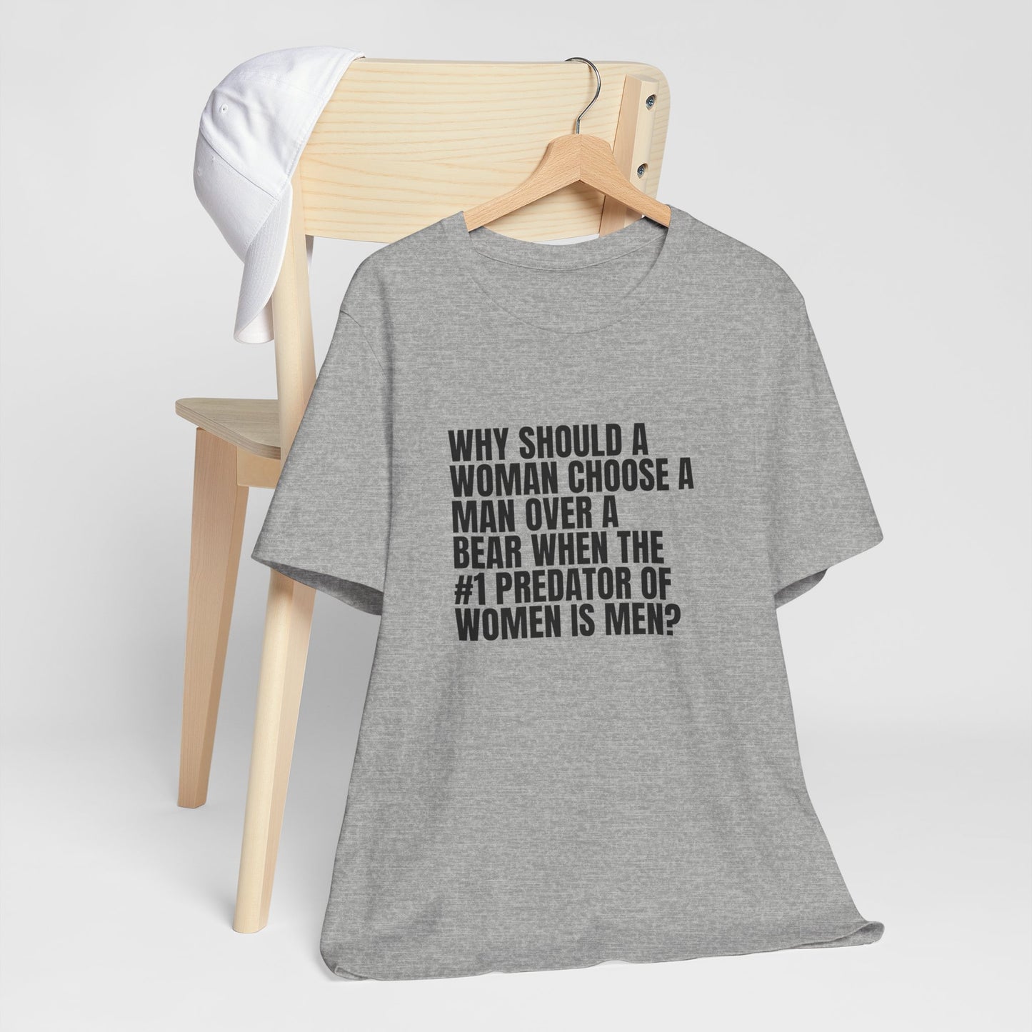 Women's Man v. Bear Tee - Black Writing