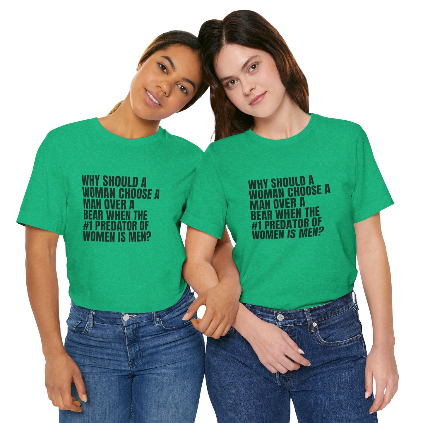 Women's Man v. Bear Tee - Black Writing