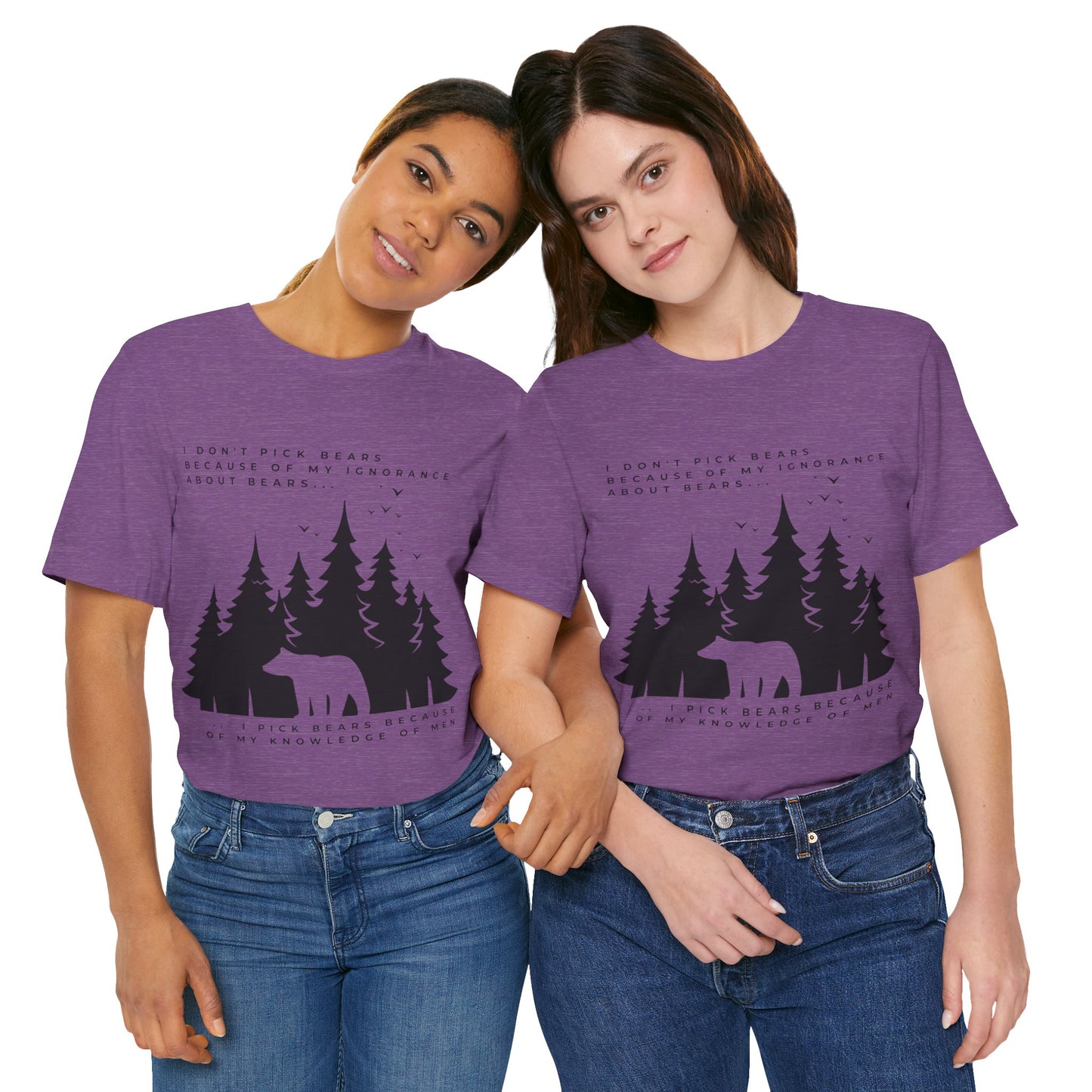 Women's Bear Quote Tee - Black Graphic