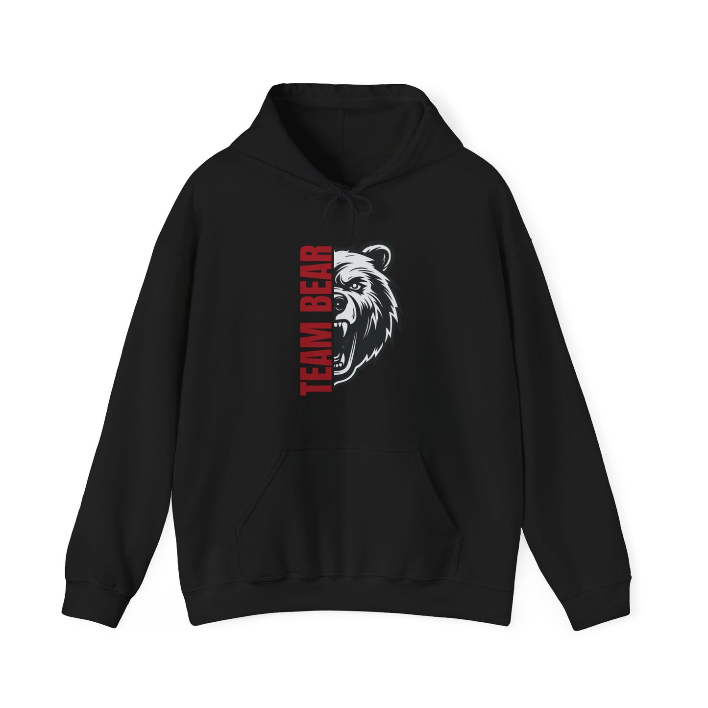 Women's "Team Bear" Hooded Sweatshirt - Red Lettering