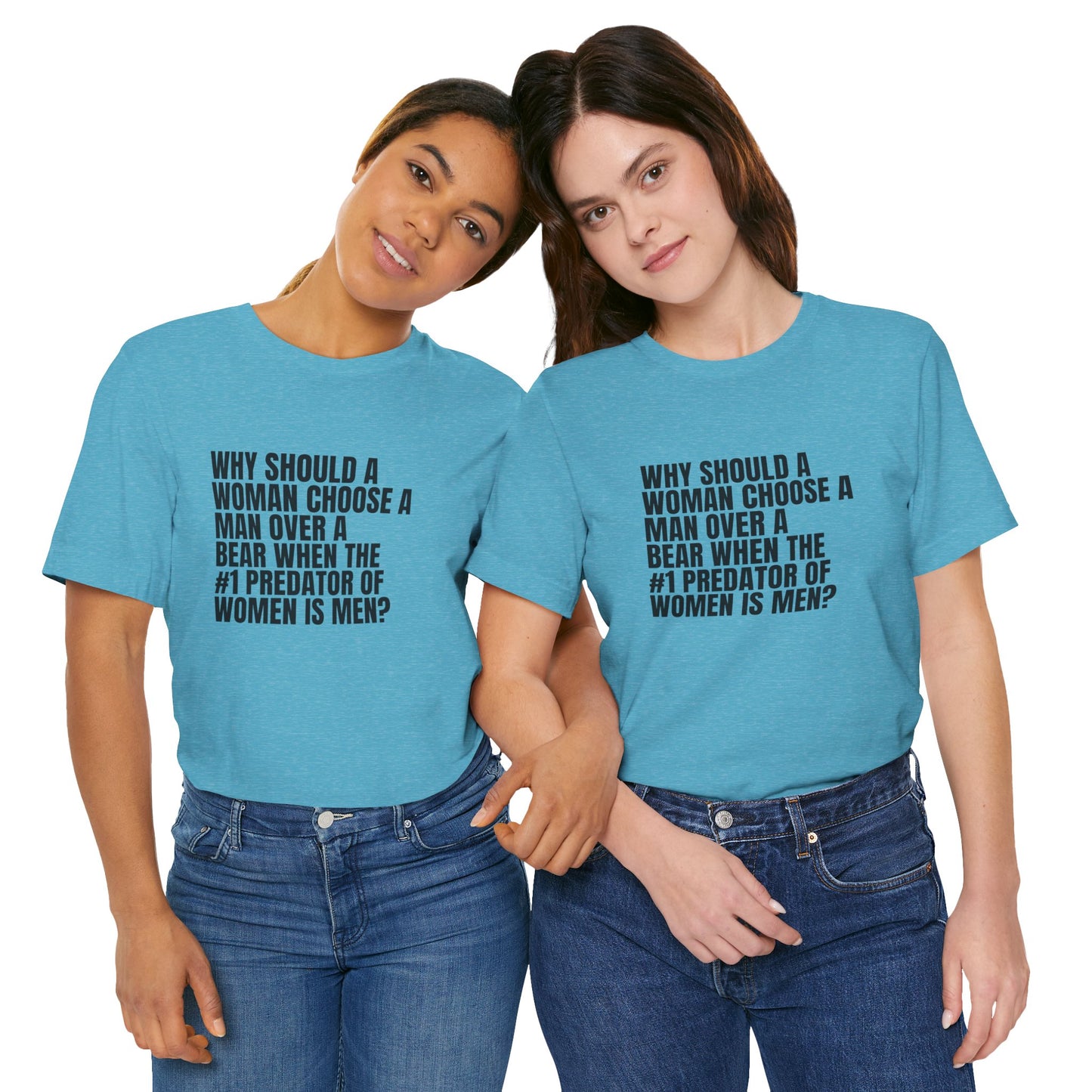 Women's Man v. Bear Tee - Black Writing