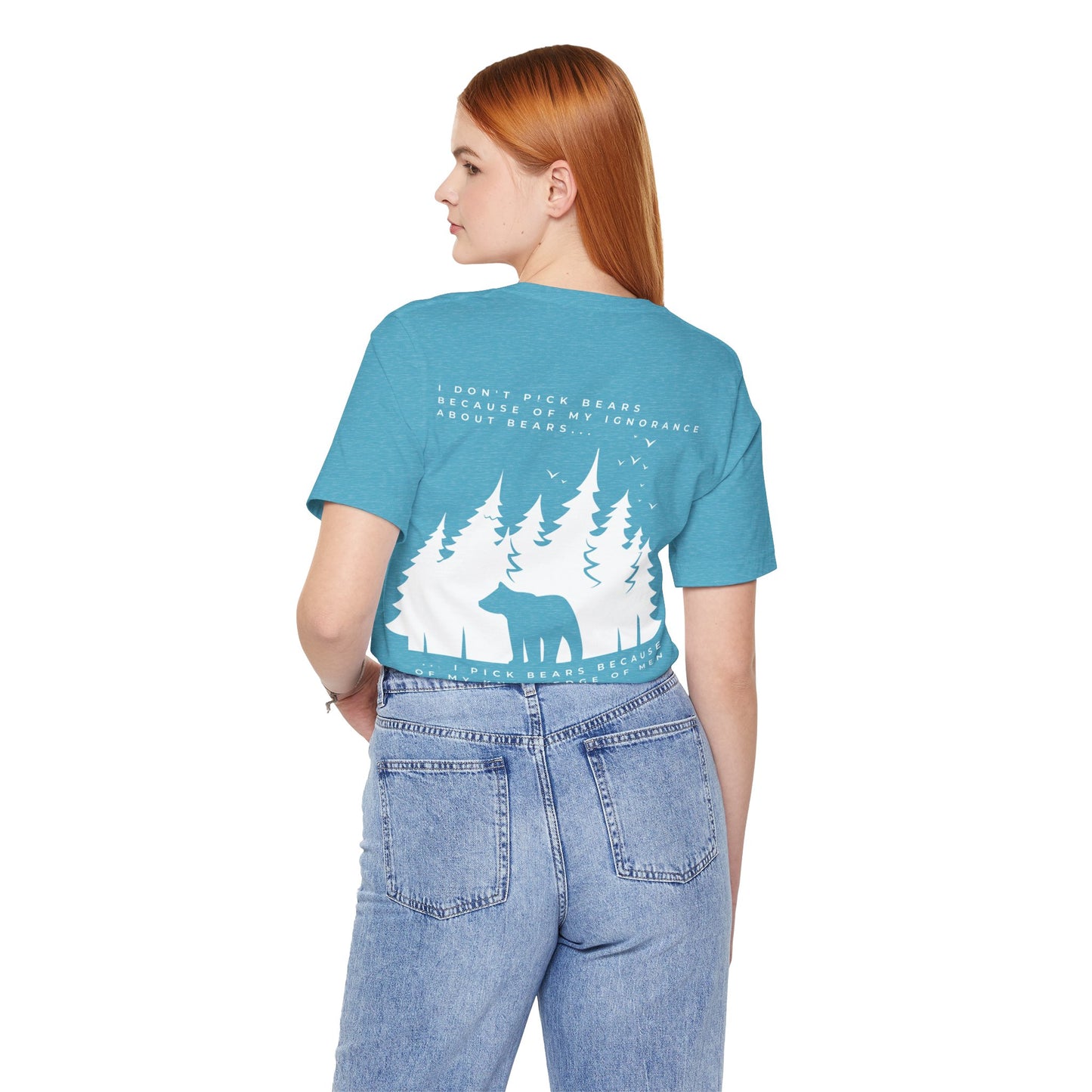 Women's Two-Sided Graphic "Team Bear" Tee - White Graphics