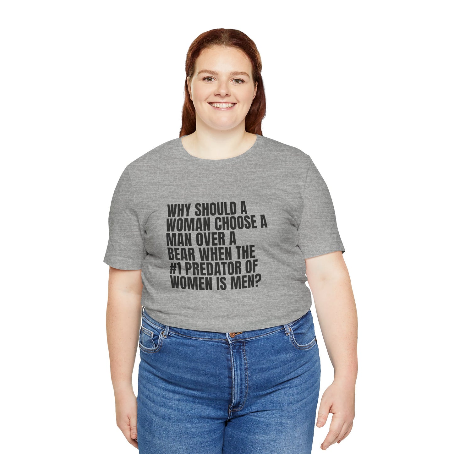 Women's Man v. Bear Tee - Black Writing