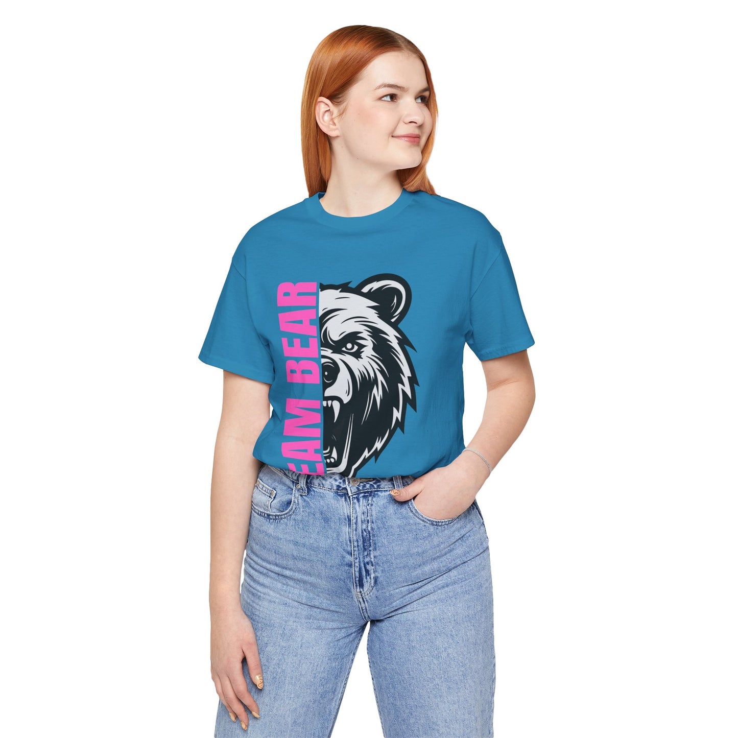 Women's "Team Bear" Tee - Pink Lettering