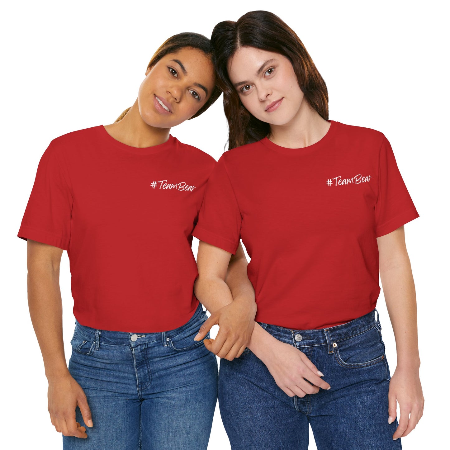 Women's Two-Sided Graphic "Team Bear" Tee - White Graphics