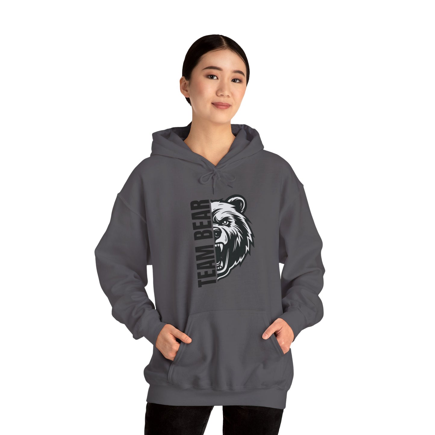 Women's "Team Bear" Hooded Sweatshirt - Black Lettering