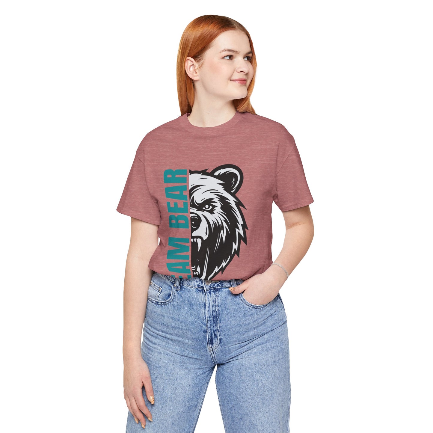 Women's "Team Bear" Tee - Teal Lettering