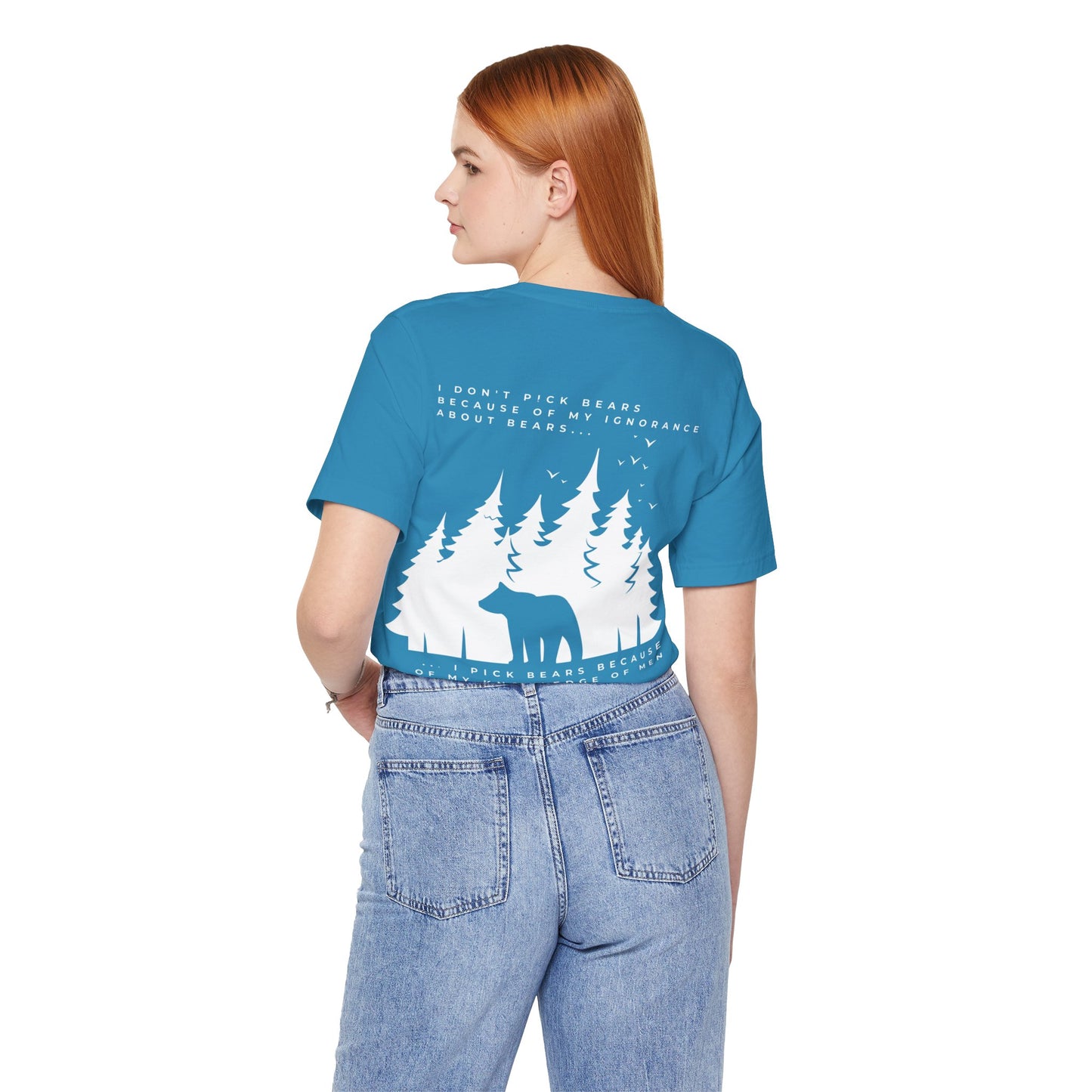 Women's Two-Sided Graphic "Team Bear" Tee - White Graphics