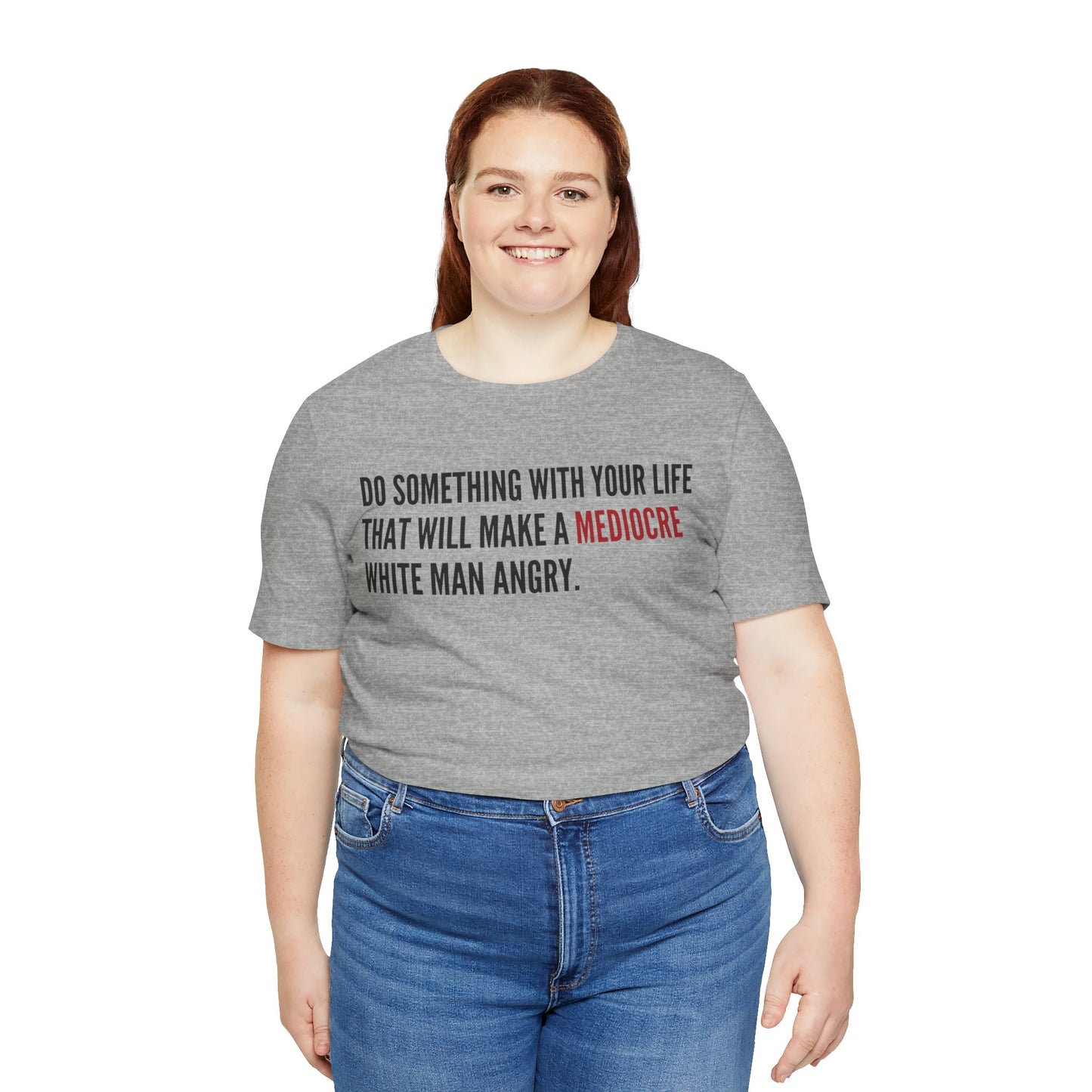 Women's Mediocre Man Short Sleeve Tee - Black Graphic