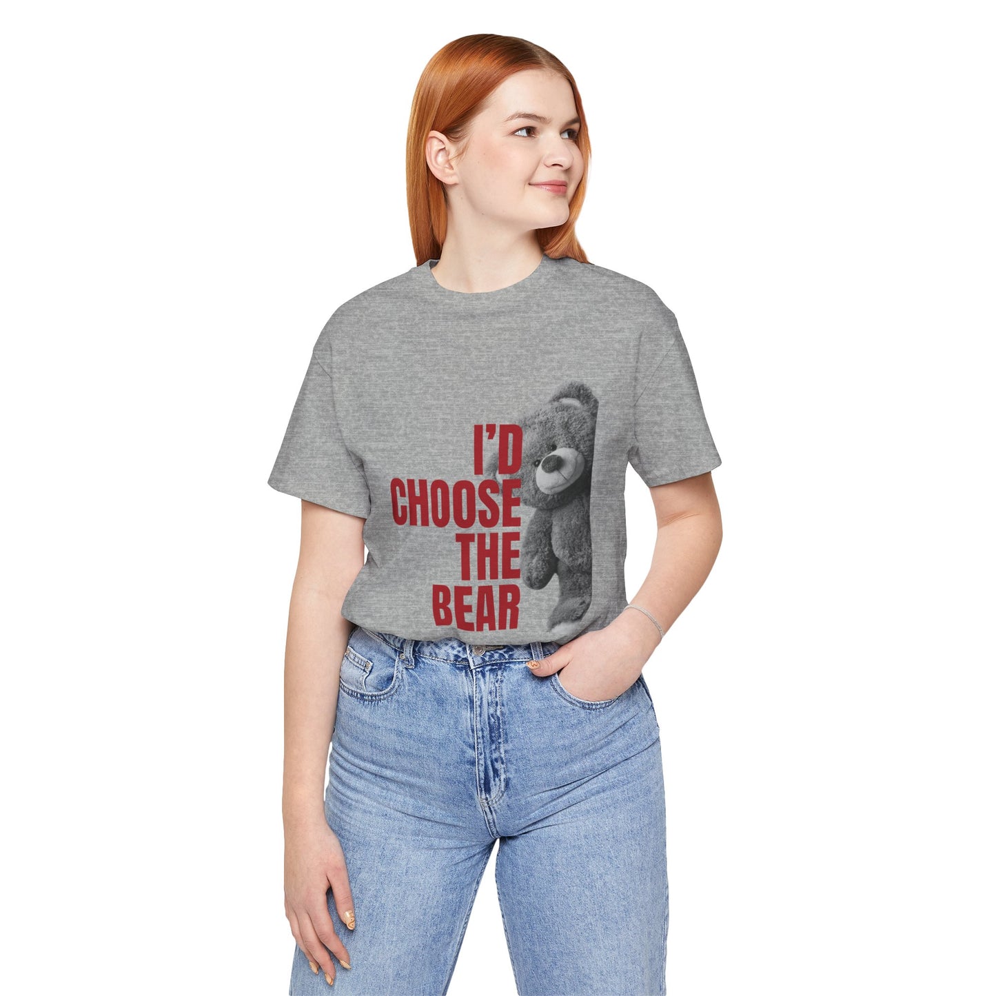 Women's Teddy Bear Tee - Red Writing