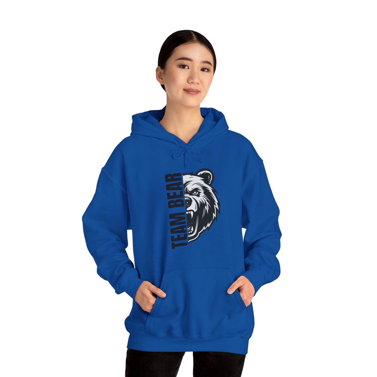 Women's "Team Bear" Hooded Sweatshirt - Black Lettering