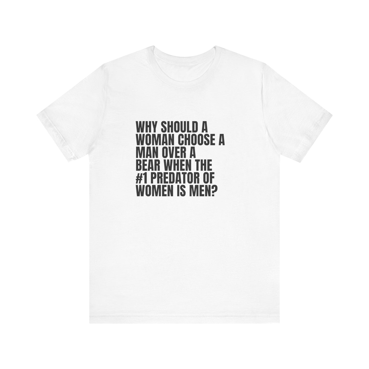 Women's Man v. Bear Tee - Black Writing