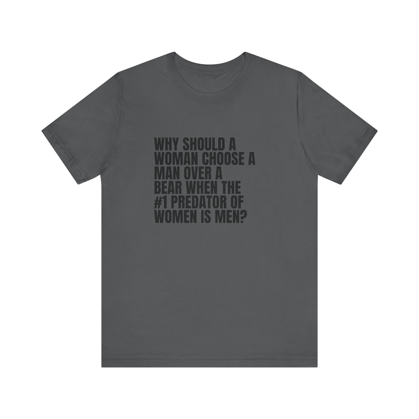Women's Man v. Bear Tee - Black Writing