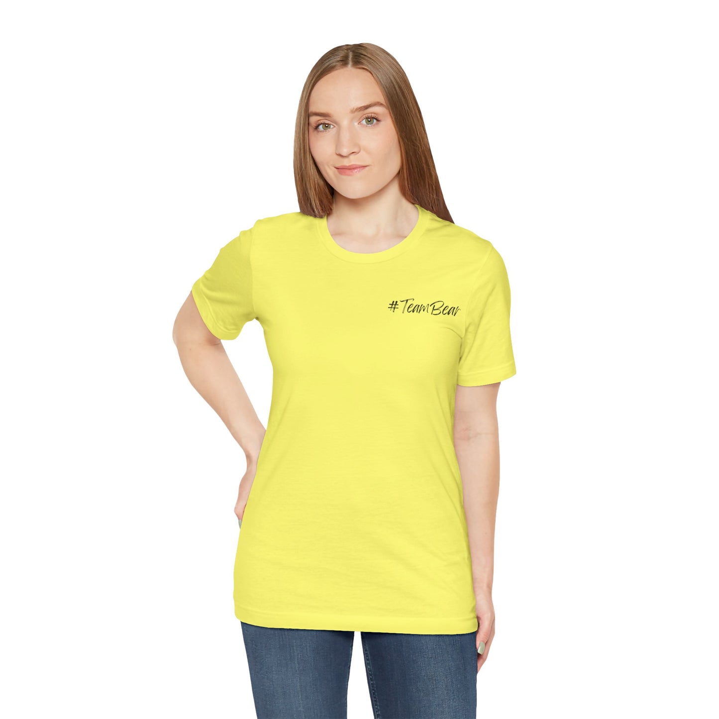 Women's Two-Sided Graphic "Team Bear" Tee - Black Graphics