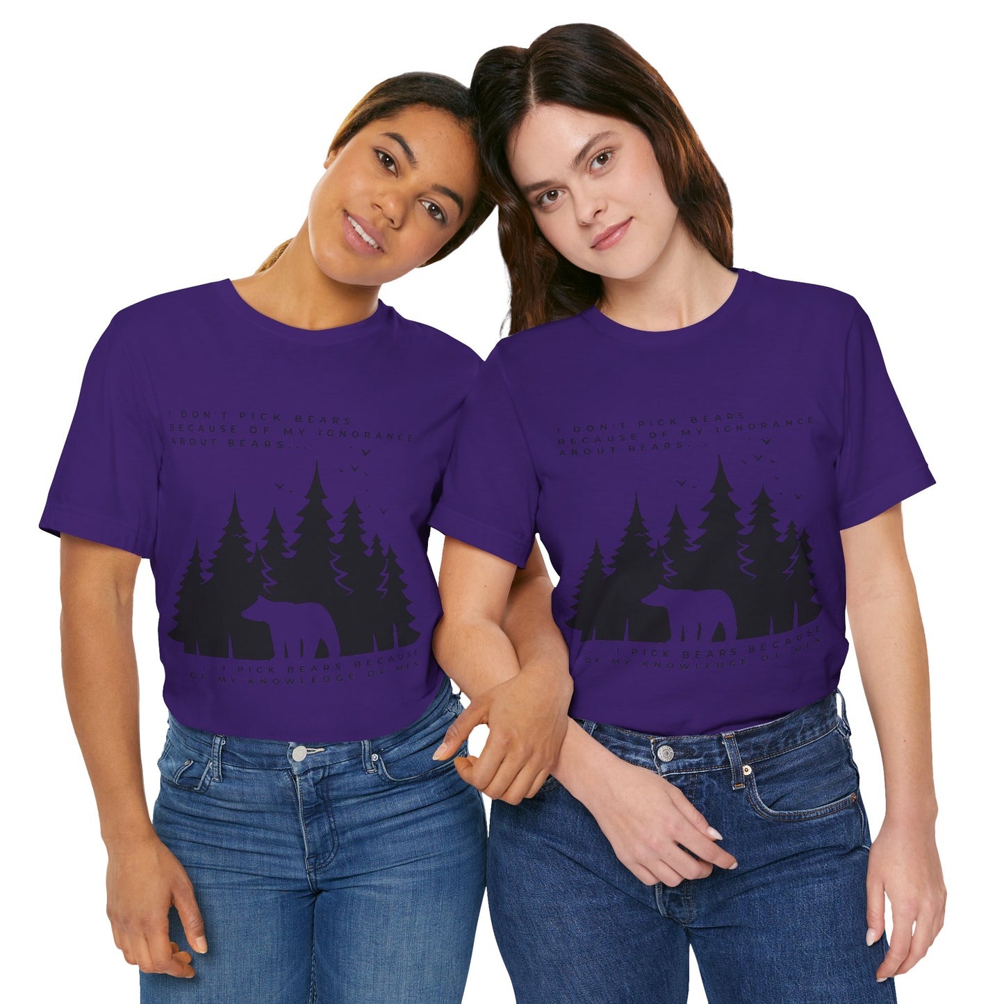 Women's Bear Quote Tee - Black Graphic