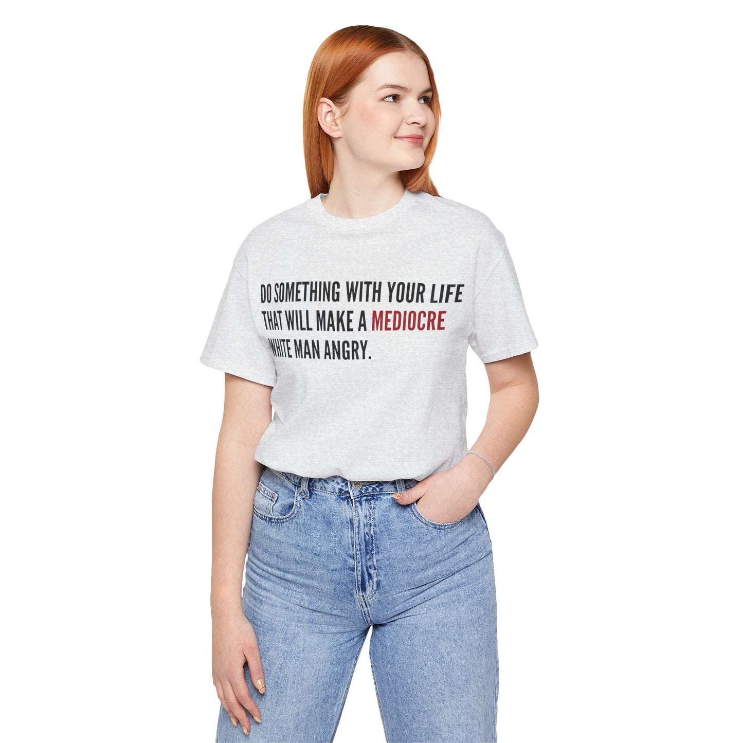 Women's Mediocre Man Short Sleeve Tee - Black Graphic