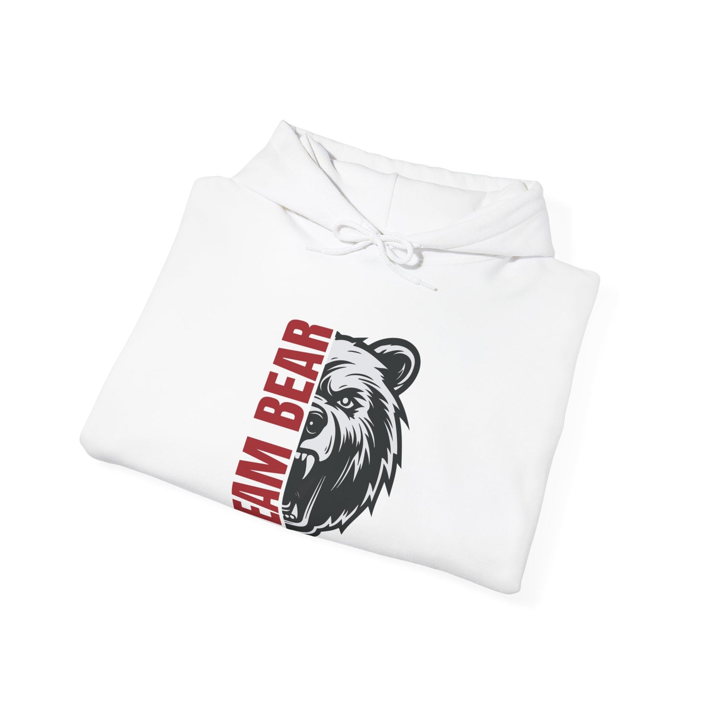 Women's "Team Bear" Hooded Sweatshirt - Red Lettering