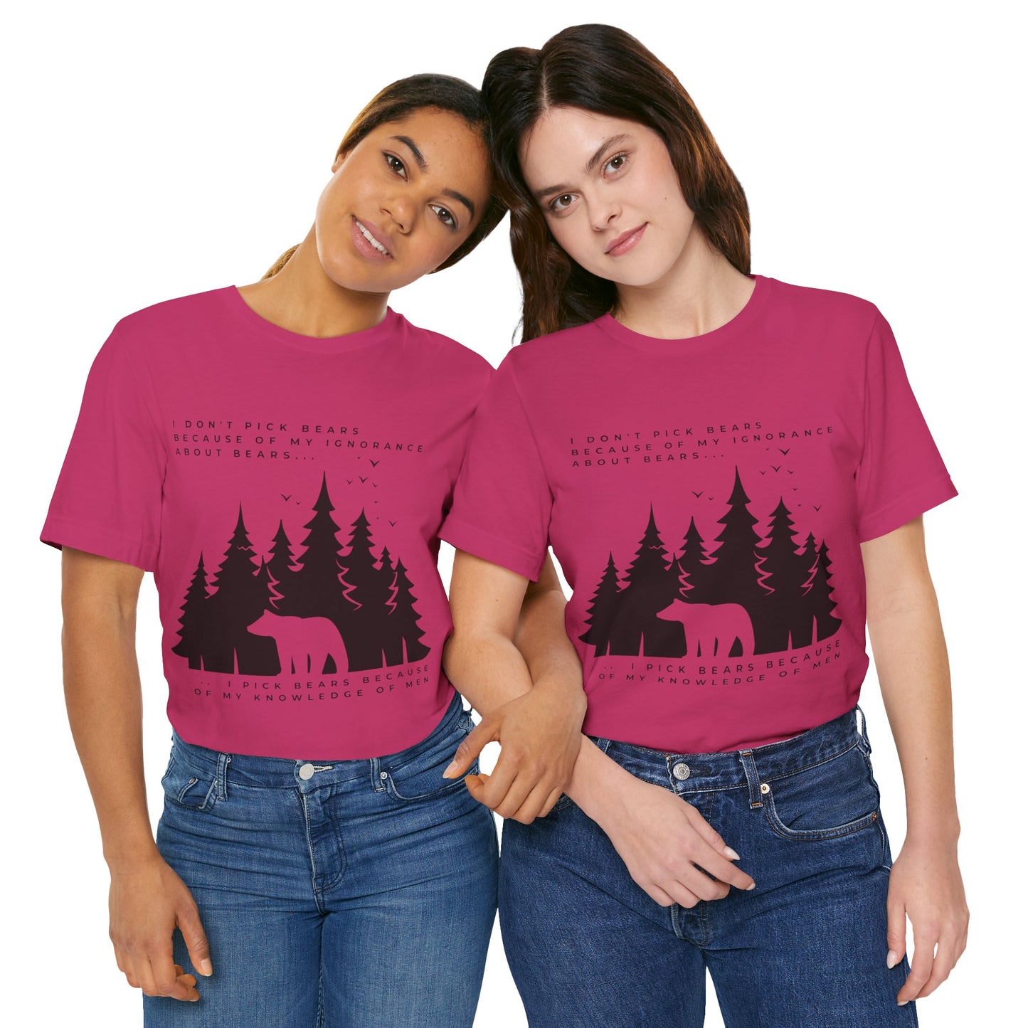 Women's Bear Quote Tee - Black Graphic