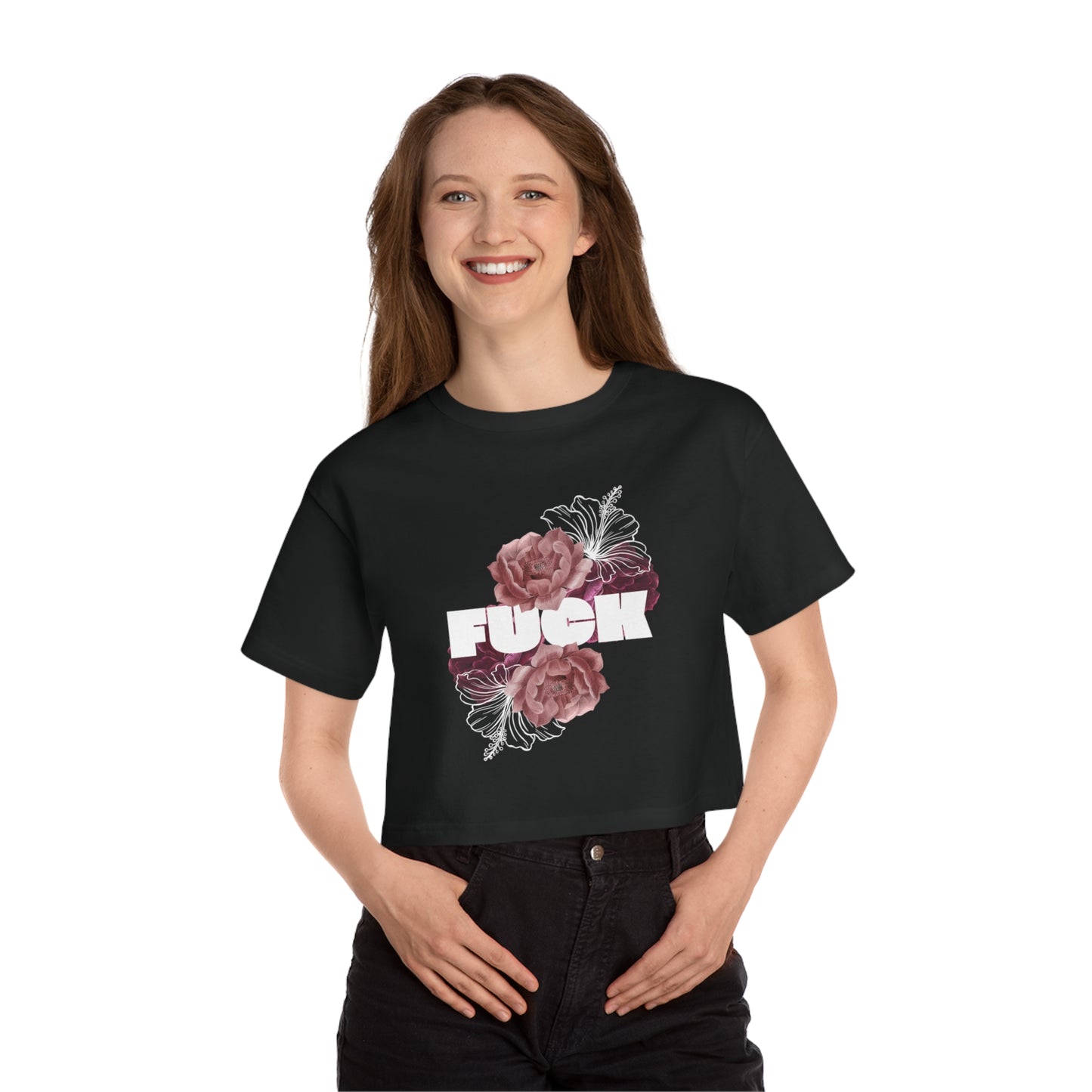 Women's Floral F*ck Cropped T-Shirt