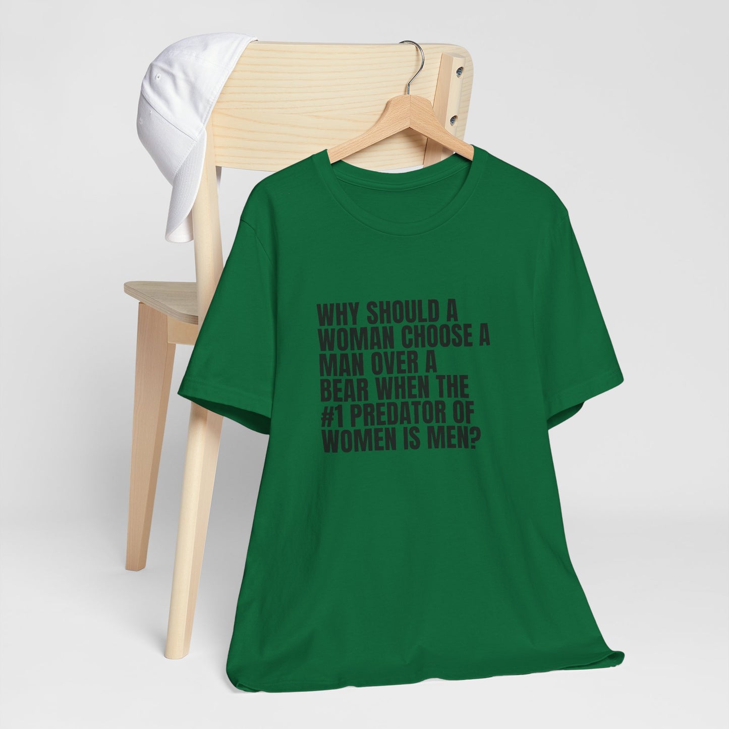 Women's Man v. Bear Tee - Black Writing