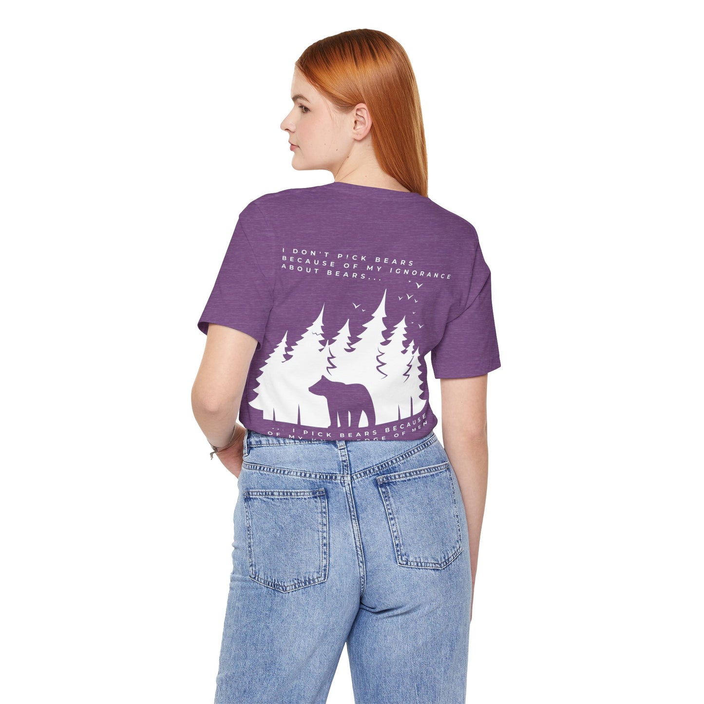 Women's Two-Sided Graphic "Team Bear" Tee - White Graphics