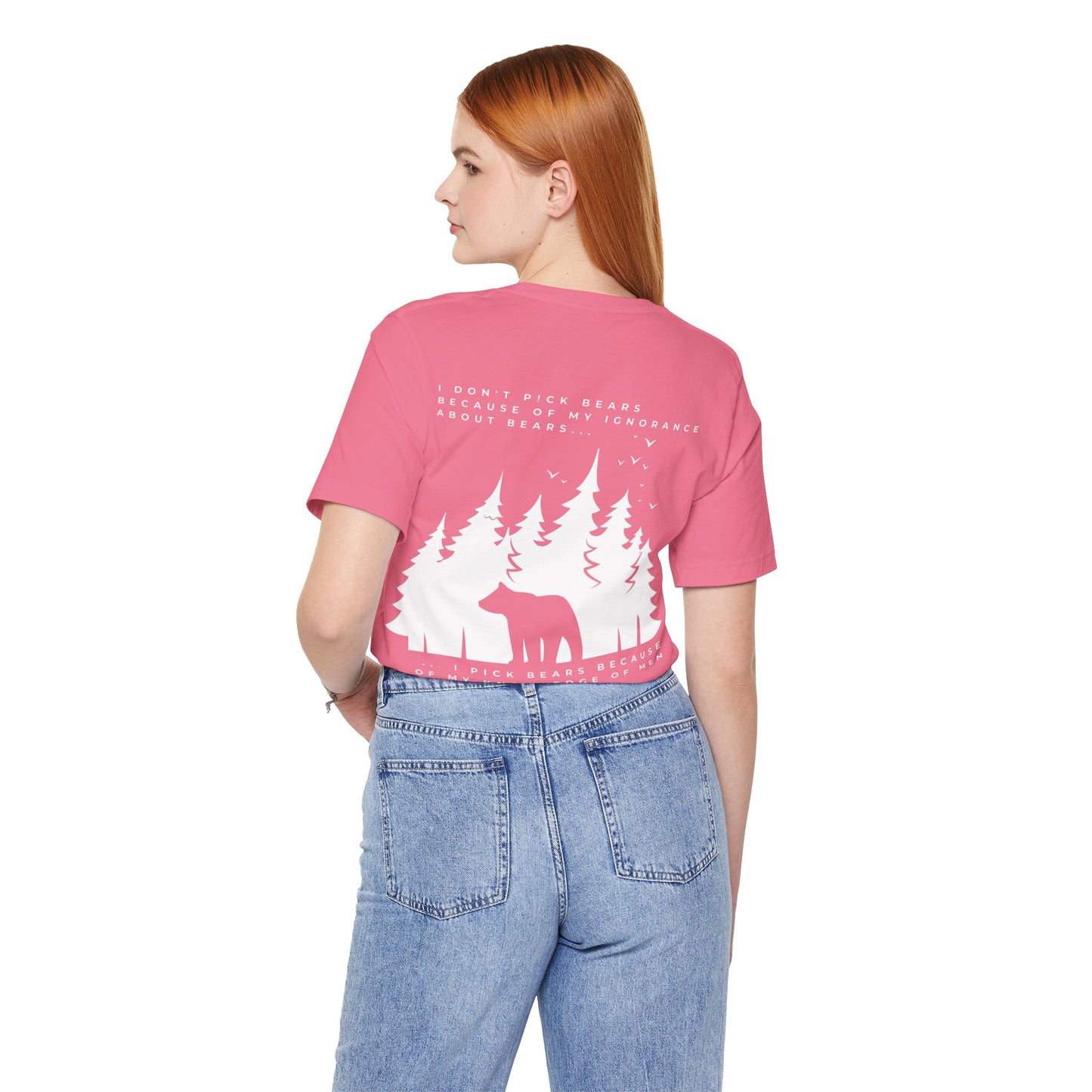 Women's Two-Sided Graphic "Team Bear" Tee - White Graphics