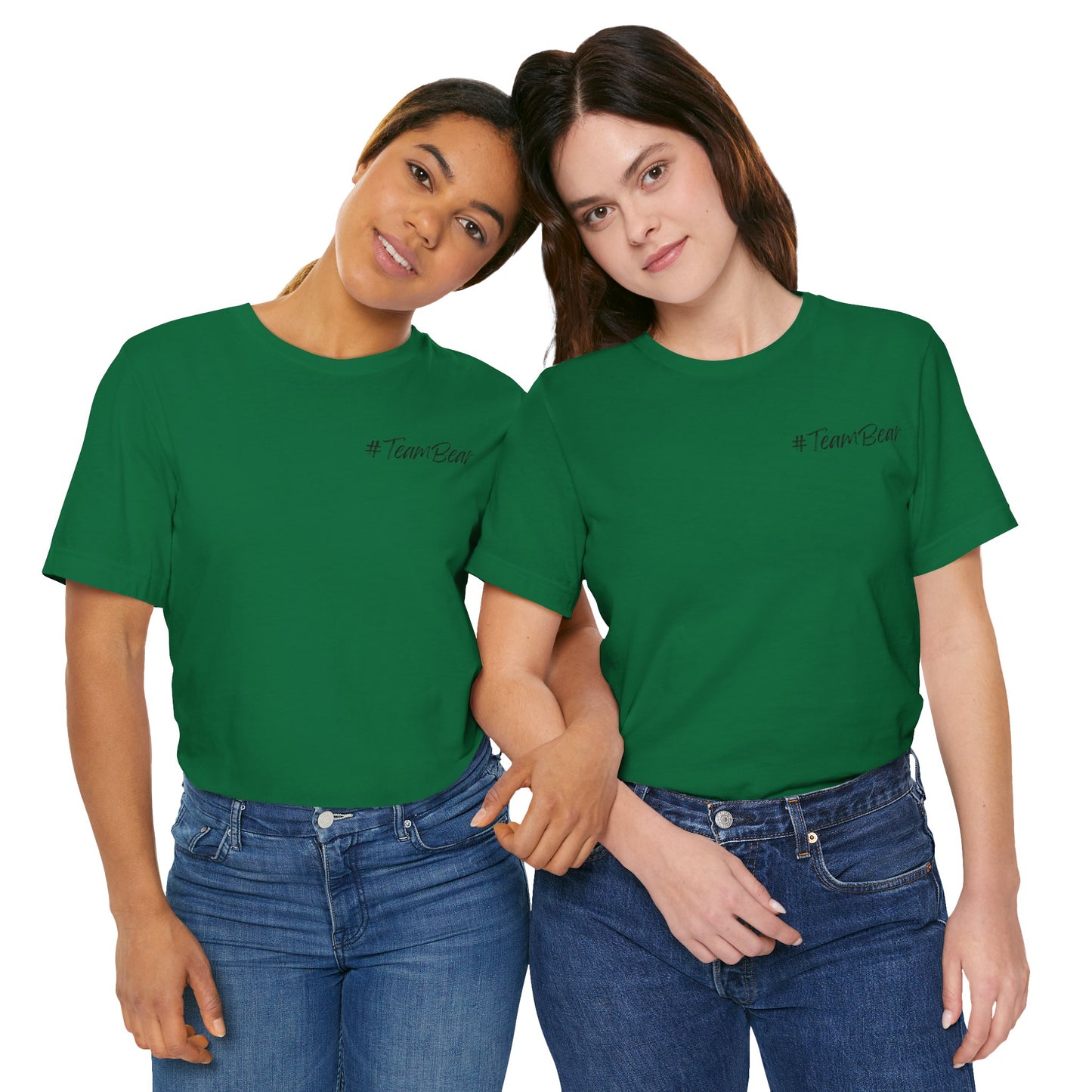 Women's Two-Sided Graphic "Team Bear" Tee - Black Graphics