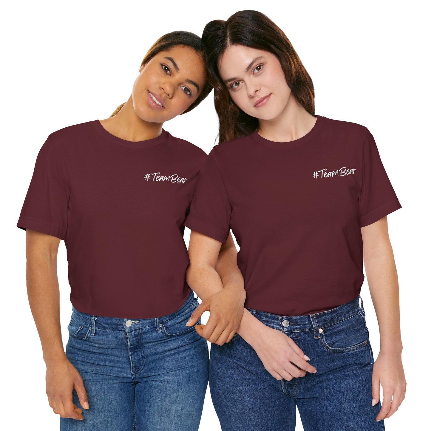 Women's Two-Sided Graphic "Team Bear" Tee - White Graphics