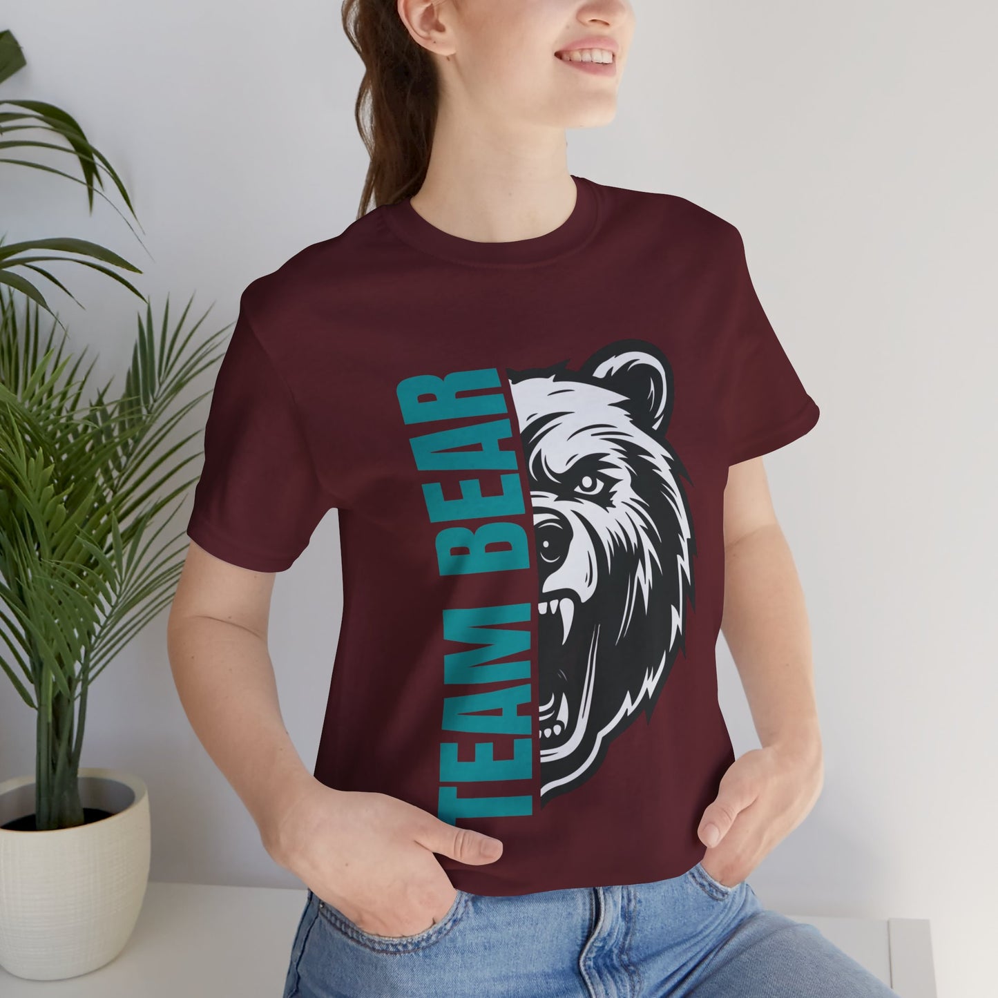 Women's "Team Bear" Tee - Teal Lettering