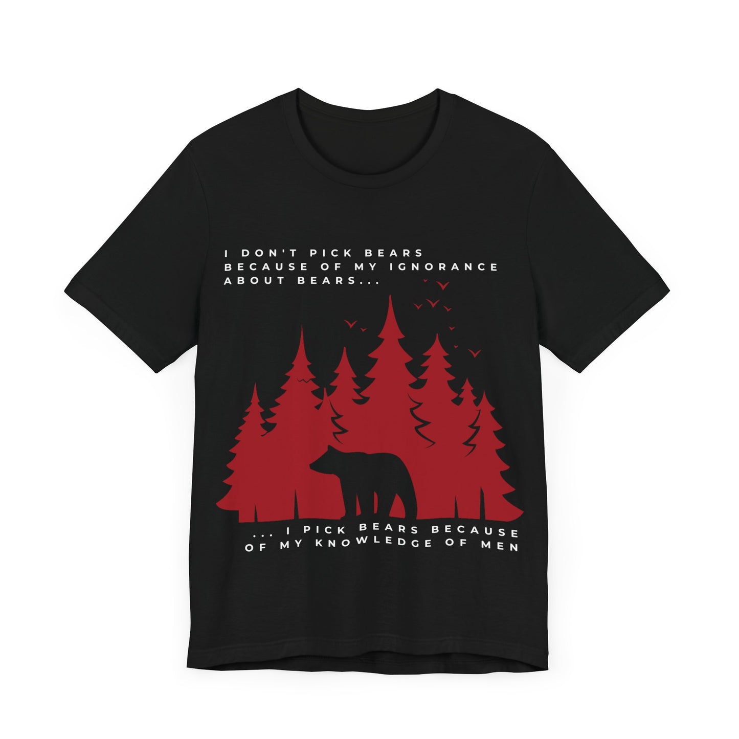 Women's Quoted Bear Tee - Red and White Graphic